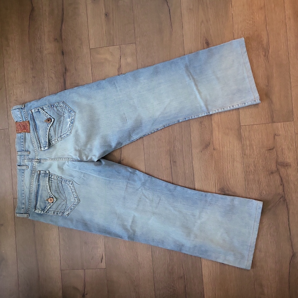 Lucky Brand Bootleg Jean Mens Size 34 Long Inseam Light Wash Flap Pockets